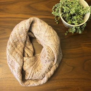 Taupe knitted infinity scarf